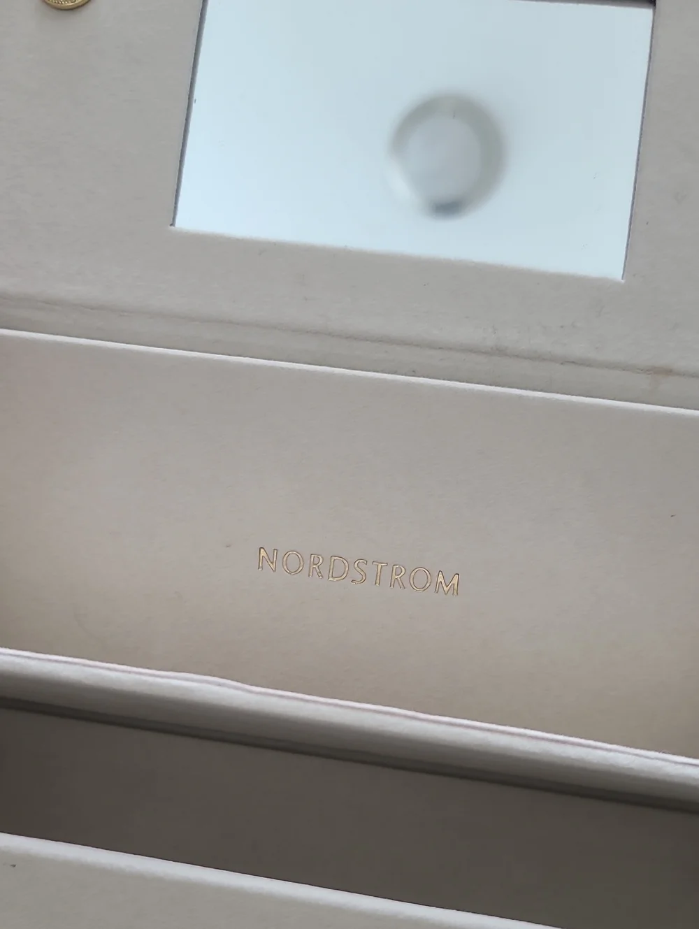 Nordstrom Cream and Rose Gold Foldable Hexagon Jewelry Case